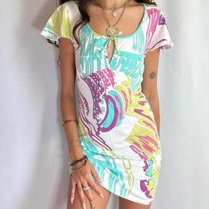 Amazing Vintage Emilio Pucci Multicolor Mini Dress Size XS